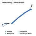 thumbnail image 3 of Uxcell 9.8ft Fishing Lanyard Coiled Ropes Retractable with Metal Clip Keychain Blue 2 Pack, 3 of 6