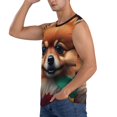 thumbnail image 3 of Fotbe Colorful Leaf Chihuahua Men's Camiseta sin Mangas Estampada para Hombres, Playera Casual para Gimnasio, Entrenamiento, Playa-X-Large, 3 of 7