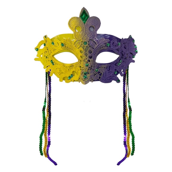 Xfvqtps Mardi Gras Mask for Women Masquerade Masks Half Face Sequin Carnival Mask for Makeup Performance Ball Party Green
