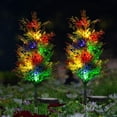 thumbnail image 3 of Morttic 2PCS Christmas Solar Garden LED Lights Outdoor, Solar Ground Lights IP65 Waterproof, Solar Power Multi-Color Flickering Pine Lights for Lawn, Patio, Yard Decoration, 3 of 9