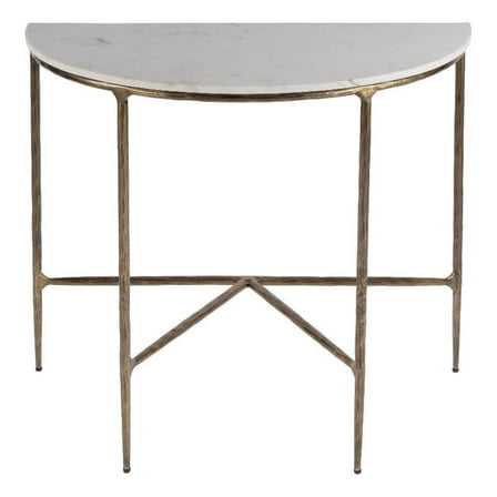 Butler Specialty Company Evelyn Marble and Iron Demilune Console Table - Ivory