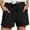 Black, variant on Womens Shorts Women Summer Drawstring Elastic Waist Casual Solid Shorts Short Pants Shorts Womens Shorts
