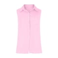 thumbnail image 4 of BILIKEYU Cotton Linen Shirts for Women, Sleeveless Button Down Shirts Blouses Solid Casual Linen V Neck Sleeveless Tank Tops Business Work Top, Pink, 4 of 4