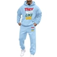 thumbnail image 2 of Men Sweatsuits 2 Piece Set Letter Print Relaxed Fit Hoodie Sweatshirt and Joggers Sweatpants Sets Comfortable Fall Fashion Pullover Suits Winter Clothes Outfits, 2 of 4