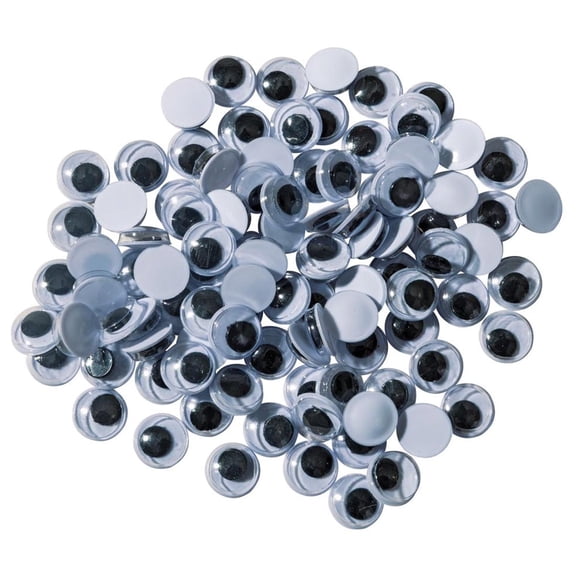 Creativity Street Wiggle Eyes, Glue-On, 7mm, Black, 100/Pkg.