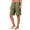 Army Green, variant on Men's Contrast Striped Pockets Cotton Linen Shorts Drawstring Waist Leather Patch Bermuda Shorts Summer Casual Beach Outfits