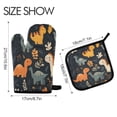 thumbnail image 2 of Yayeee Oven Mitts and Pot Holder Set of 2 Heat Resistant Kitchen Gloves Baking Hot Pad, Cartoon Dinosaur, 2 of 5