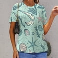 thumbnail image 6 of Beach Seashell Starfish T Shirts Basic T-Shirt Short Sleeve Ladies Tee Shirt Summer Graphic Clothing, 6 of 6