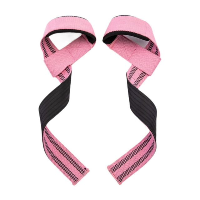 Lipstore 2 Pieces Weight Lifting Straps Deadlift Straps for Gym Exercise Powerlifting Pink