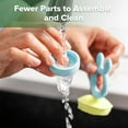 thumbnail image 6 of Baby Fruit Food Feeder & Mini Freezer Nibble Tray Combo, Breastmilk Popsicle Molds for Cooling Relief, BPA Free Silicone Feeder for Safe Infant Self Feeding, 4 Month+ (Pea Green), 6 of 7