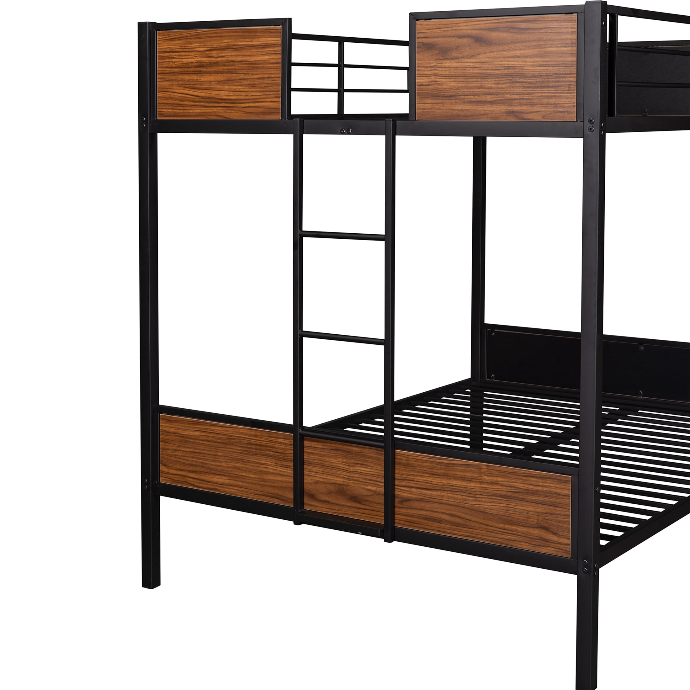 Aukfa Bunk Bed Full over Full, Heavy Duty Metal Bunk Bed for Dorm Bedroom, Black