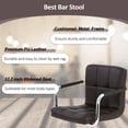 thumbnail image 3 of YRLLENSDAN Tall Bar Stools Set of 2 High Bar Chairs with Armrest Kitchen Bar Stools Swivel Adjustable Bar Stool Leather Island Chairs Set of 2 Counter Height Bar Stools with Back,Brown, 3 of 8