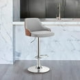 thumbnail image 2 of Armen Living Asher 24-33" Modern Faux Leather & Metal Bar Stool in Gray/Chrome, 2 of 6