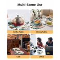 thumbnail image 2 of 15 Inch Round Placemats Set of 4, Teal Tulip Butterfly Non Slip Heat Insulation PP Table Mats, Beige Turquoise Floral Grey Wooden Washable Place Mats for Kitchen Dining Party Table Decor, 2 of 7