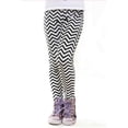 thumbnail image 2 of Kid's Velour Printed Leggings, Black/White Zig-Zag, L, 1 Piece, 2 of 3
