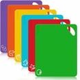 thumbnail image 1 of Juego de tablas de cortar con código de colores, tablas de cocina de plástico antibacterianas sin BPA, aptas para lavavajillas, tablas de desayuno, tablas de cortar de 31 a 38 cm, 1 of 1