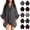Gray, variant on Women's Faux Fur Front Knit Velvet Cape Wrap Mid-Length Relaxed Fit Winter Shawl Outerwear Cozy Holiday Vacation Party Casual Wear