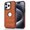 Brown, variant on Business Case for iPhone 15 Pro Max, Premium Vegan PU Leather Luxury Elegant Slim Fit Shell, Logo Hollow View Shockproof Non-Slip Protective Cover for iPhone 15 Pro Max - Purple