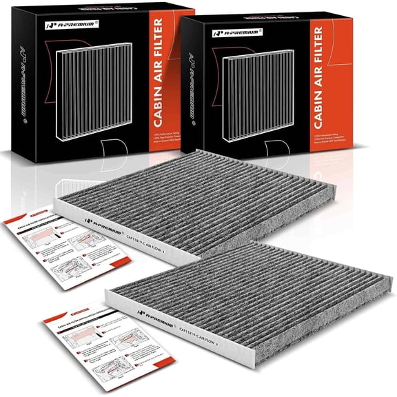 A-Premium 2-PC Cabin Air Filter with Activated Carbon, Compatible with Hyundai Sonata, Azera, Santa Fe & Kia Cadenza, Optima, Sedona & GMC Terrain & Chevrolet Equinox