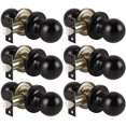 thumbnail image 1 of GFDYREE Ensemble de 6 Boutons de Porte de Passage Noir Mat, Bouton de Porte Intérieur, Bouton de Porte de Garde-Robe, Bouton de Porte de Couloir/garde-Robe pour Usage Intérieur, 1 of 7