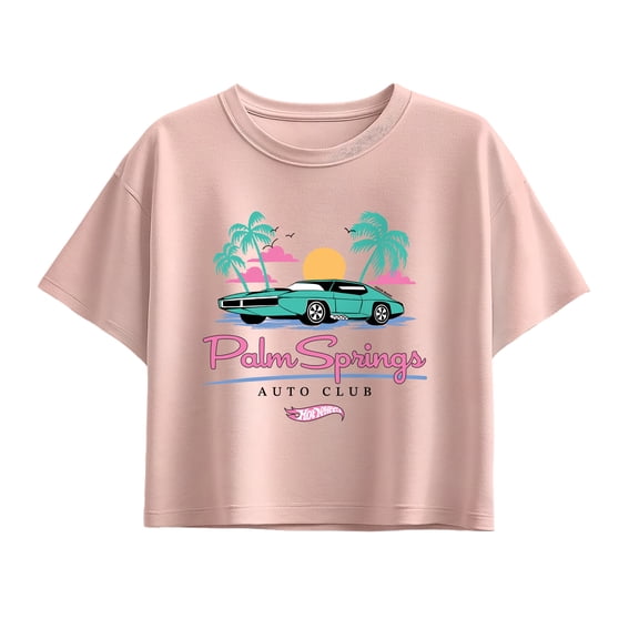 Hot Wheels - Palm Springs Girls' Short Sleeve Boxy Graphic T-Shirt