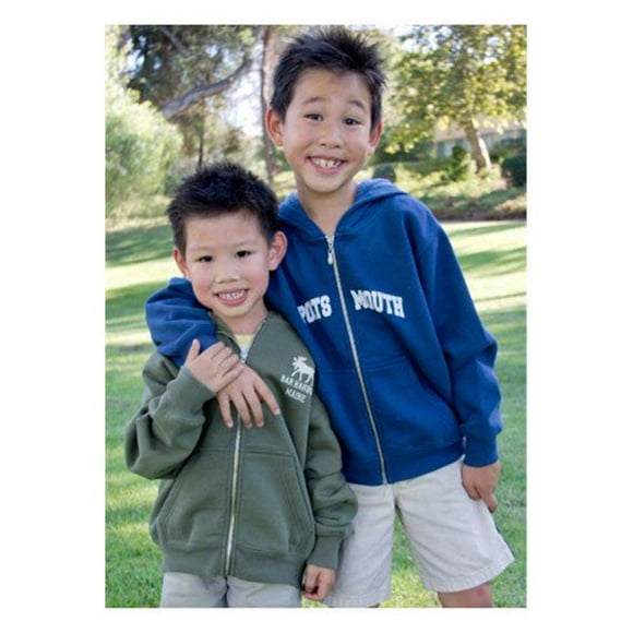 Wild Palms 652GRXS Youth Zip Hoodie, Green - Extra Small