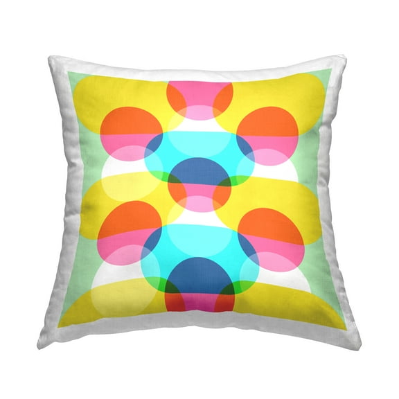 Stupell Industries Round Geometric Primaries Decorative Printed Throw Pillow Design by Lil' Rue
