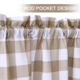 thumbnail image 3 of Haperlare 28"Wx24"L Buffalo Plaid Cafe Curtains Gingham Taupe Kitchen Curtains Light Filtering Tier Curtain for Bathroom, 2 Panels, 3 of 6