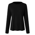 thumbnail image 6 of felwors Women's Long Sleeves Workout T Shirt Breathable Sports Running Yoga Tops Thumb Holes Black, L, 6 of 7