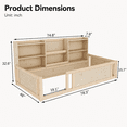thumbnail image 6 of Miniyam Twin Size Floor Bed, Kids Bed Frame with Guardrails and 6 Built-In Side Storage Shelves, Natural, 6 of 6