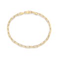 thumbnail image 1 of Pulsera Pavoi chapada en oro de 14 quilates con forma de sujetapapeles, bordillo o fígaro para mujer, 1 of 5