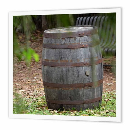 Iron On Fabric Transfer - 3dRose wooden barrel frond near, Iron On Heat Transfer, 8 by 8-inch, For White Material