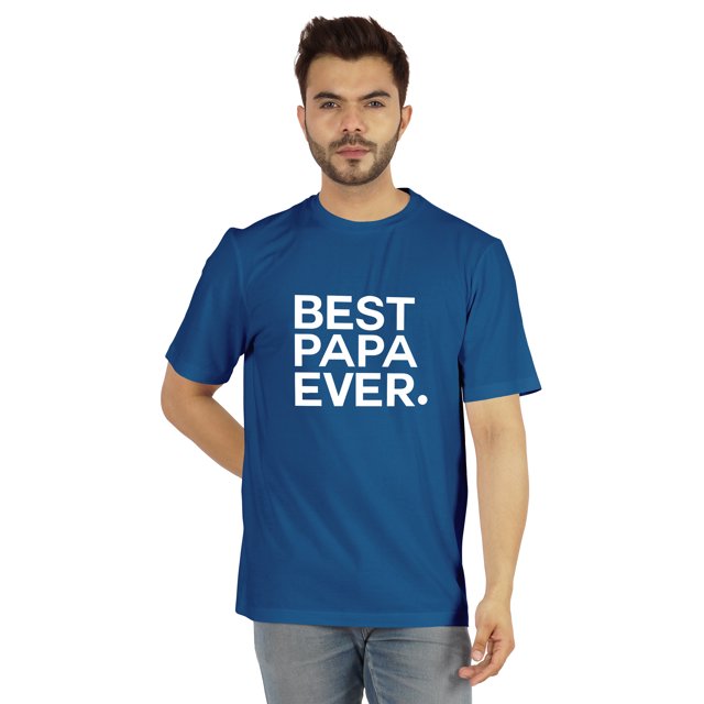 Inkmeso T-Shirt à Col Rond pour Hommes avec Imprimé Graphique Best Papa Ever.€ T-Shirt pour la Fête des Pères