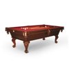 Livingston 8-foot Billiard Table -- Mahogany Finish, Burgundy Felt