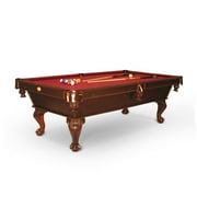 Livingston 8-foot Billiard Table -- Mahogany Finish, Burgundy Felt
