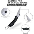 thumbnail image 4 of Bartech Pro™ Mini Half-Serrated Key Chain Knife, Stainless Steel, Thumb Stud, Pack of 10, 4 of 10