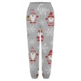 thumbnail image 2 of Gibobby pantalones de yoga Leggings sueltos con cordón de cintura elástica para mujer, pantalones casuales con estampado navideño, pantalones de chándal para correr (Gris, L), 2 of 3