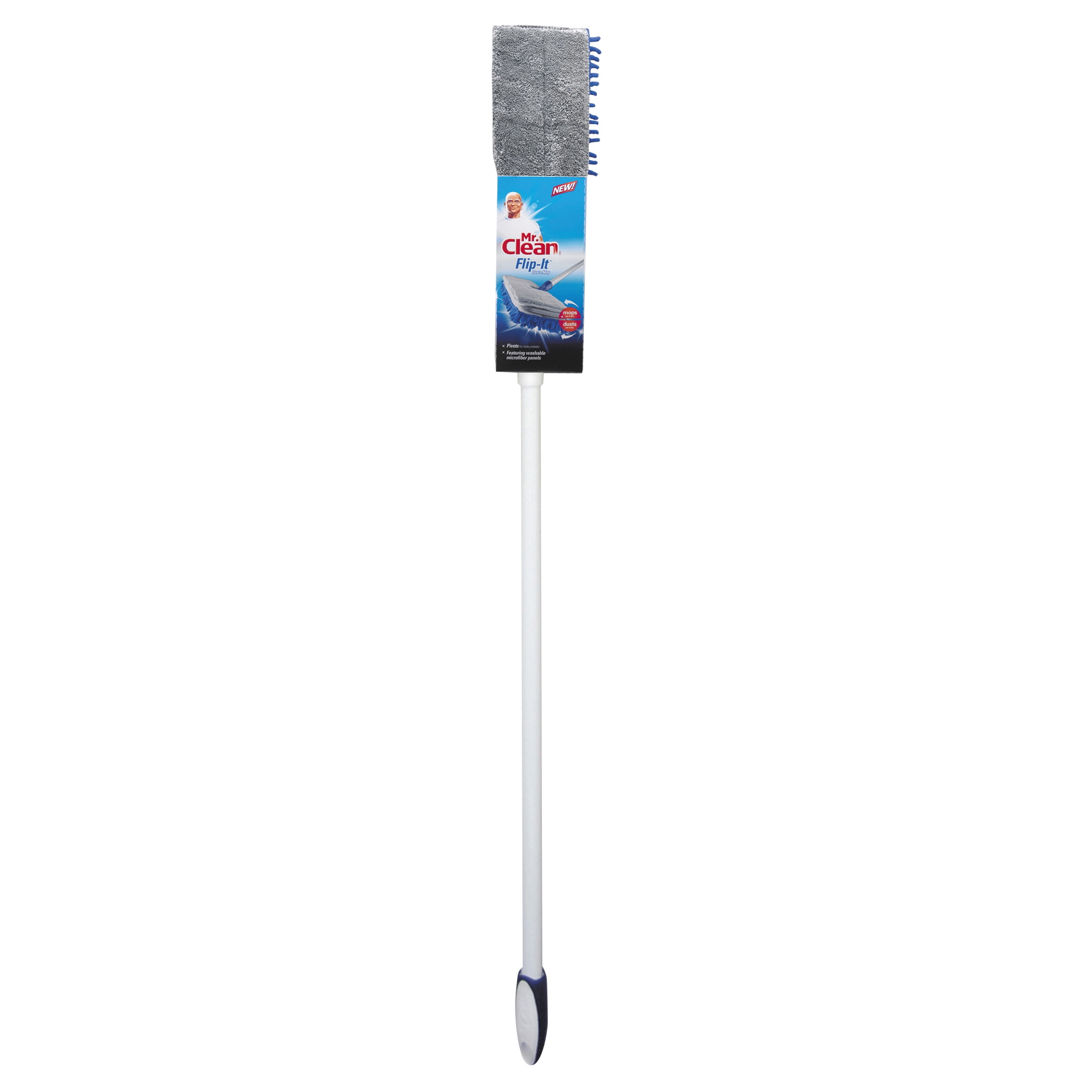 Mr. Clean FlipIt Dust 'N Mop, 42" Handle, 16 x 4 1/2 Head, Blue/Gray
