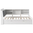 thumbnail image 5 of White Twin Full Size Daybed with Trundle Storage & Rotatable Board - Solid Pine Wood Bed Frame, 5 of 7