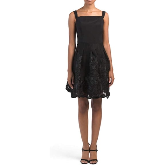 Betsy & Adam Embroidered Party Dress, Black (8)