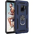 thumbnail image 1 of Samsung S9 Case, Military Grade Shockproof Ring Kickstand|Magnetic Car Mount Function Hybrid Hard PC Back Cover Drop Protection Full Body Protective Case for Galaxy S9, Navy Blue, 1 of 8