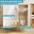 Space Saver Silver Metal PullOut Organizer for Kitchen Wooden Handle