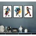 thumbnail image 2 of Soccer Graffiti Canvas Wall Art Baseball Lce Hockey Pictures Wall Decor Physical Education Player Posters Prints Paintings for Teenagers Children'S Room Sports Enthusiasts （Only canvas）, 2 of 6