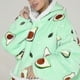 thumbnail image 3 of Winter Sherpa Blanket Plush Fleece Family Matching Hoodie Girl Sweatshirt Avocado Homewear-a, 3 of 4