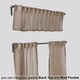 thumbnail image 4 of 3S Brother's Sheer Curtains Kitchen Valance Set of 3 Hanging Rod Pocket Window Valance Treatments Decorative Valances Tiers Café Curtains ( Beige 50"x14"Valance - 24"x40"Tiers), 4 of 6