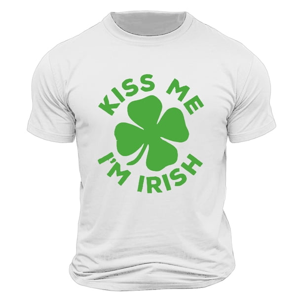 El Día de San Patricio de los Hombres de Manga Corta Impresión de la Tripulación Cuello Superior, Poliéster Ligero para la Fiesta de Verano de Primavera Y el Uso Diario