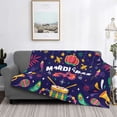 thumbnail image 2 of Honeii Happy Mardi Gras print throw blanket, crafted from cozy cotton flannel, offers versatile home decor as a bedding suitable for all seasons.-50"x40", 2 of 6