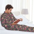 thumbnail image 5 of KLL Rose Mix Leopard Sleepwear Mens Flannel Pajamas,Long Cotton Pj Set, 5 of 7