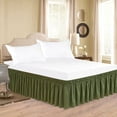 thumbnail image 2 of Wrap Around Bed Skirts 18" Drop, Fully Elastic Dust Ruffle, Soft and Luxury, Fade Resistant, Machine Washable Luxurious Fabric, Full XL Size - Sage Solid., 2 of 4