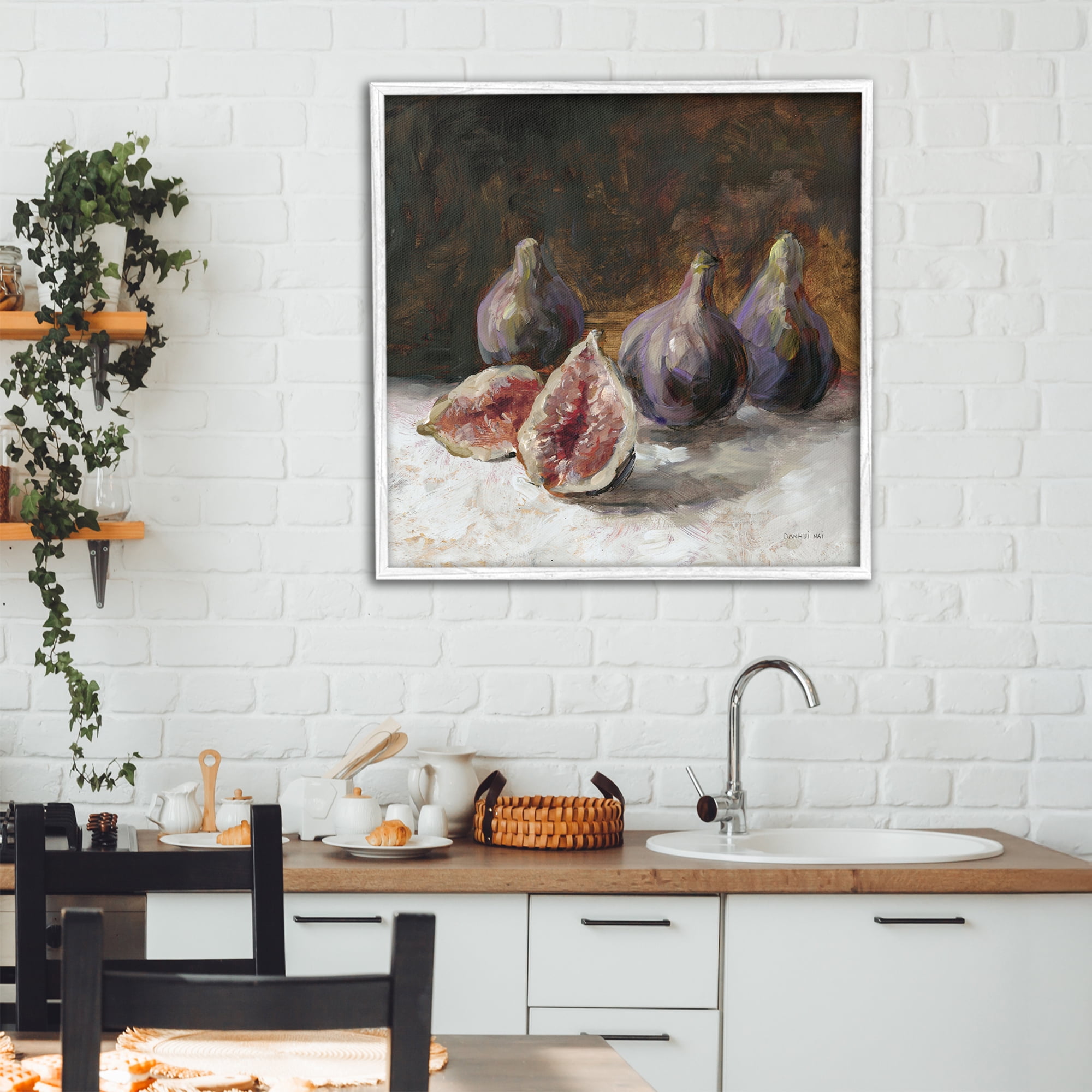 Stupell Industries Rustic Fig Still Life White Framed Giclee Art, design by Danhui Nai